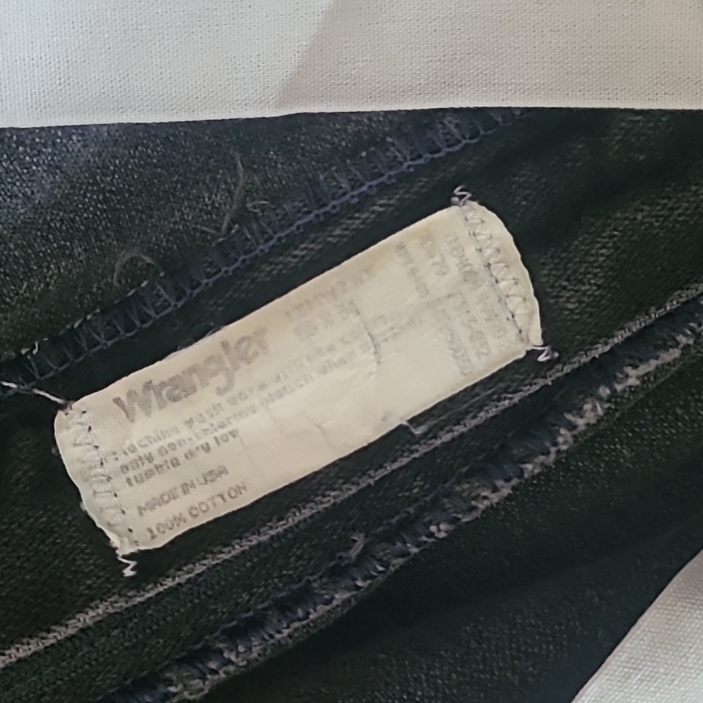 Vintage 90s Wrangler Black Denim Jeans Bootcut Mens Size 36x34 USA MADE - Picture 16 of 16